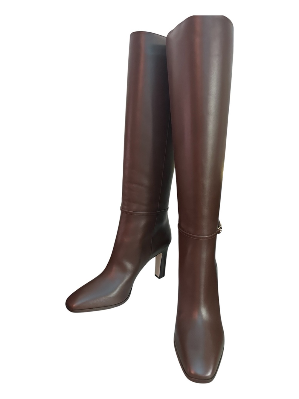 Tom Ford Tall Over-the-Knee Leather Boots in Deep Brown